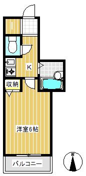 レクルス(1K/3階)の間取り写真