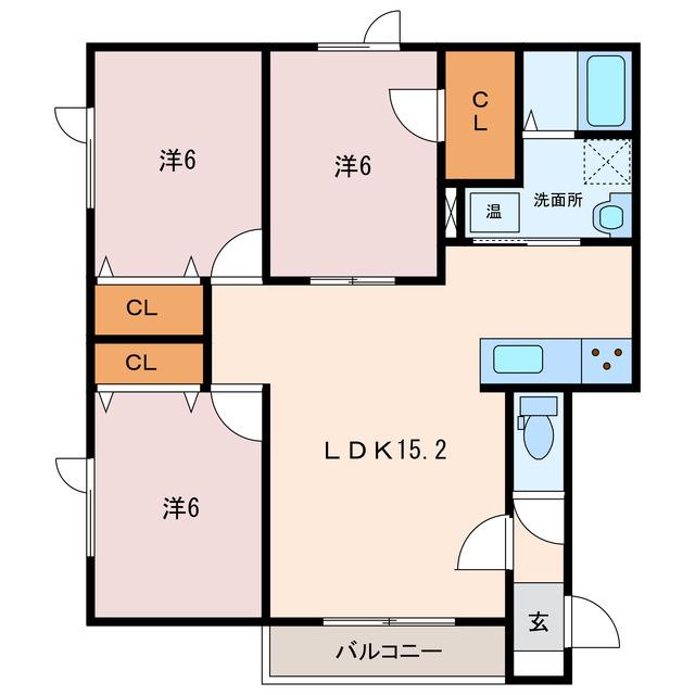 WHITE LABEL(3LDK/3階)の間取り写真
