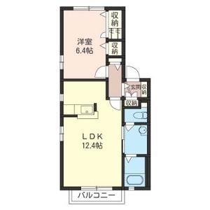アステール(1LDK/1階)の間取り写真