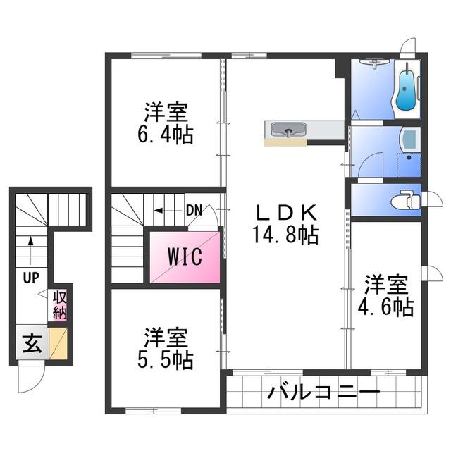 ＪＲ和歌山線 岩出駅 徒歩11分 2階建 築17年(3LDK/2階)の間取り写真