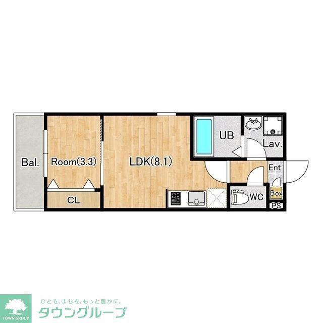 ジーメゾン川越新宿町(1LDK/3階)の間取り写真