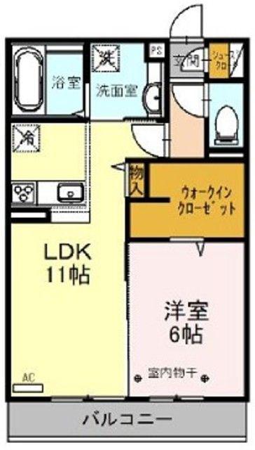ビューテラス(1LDK/1階)の間取り写真