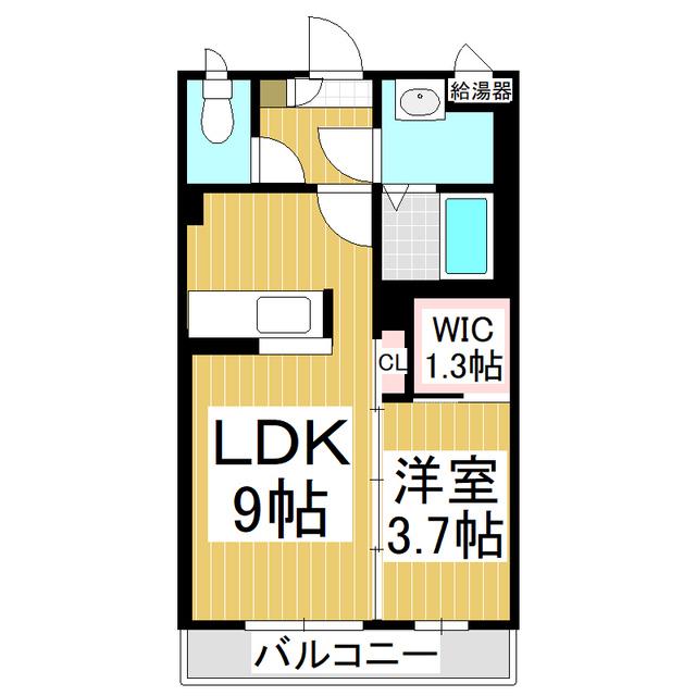 アクアコート(1LDK/2階)の間取り写真