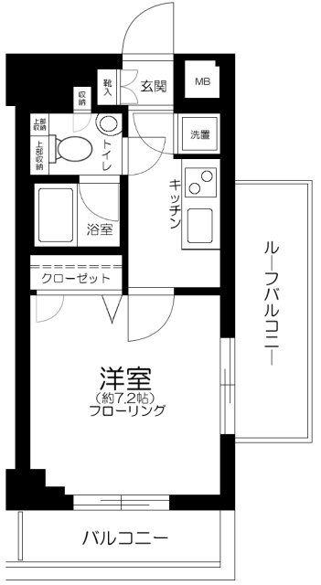パレステュディオ渋谷ウエスト(1K/13階)の間取り写真