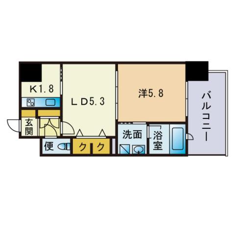エンクレストNEO博多駅南(2K/5階)の間取り写真