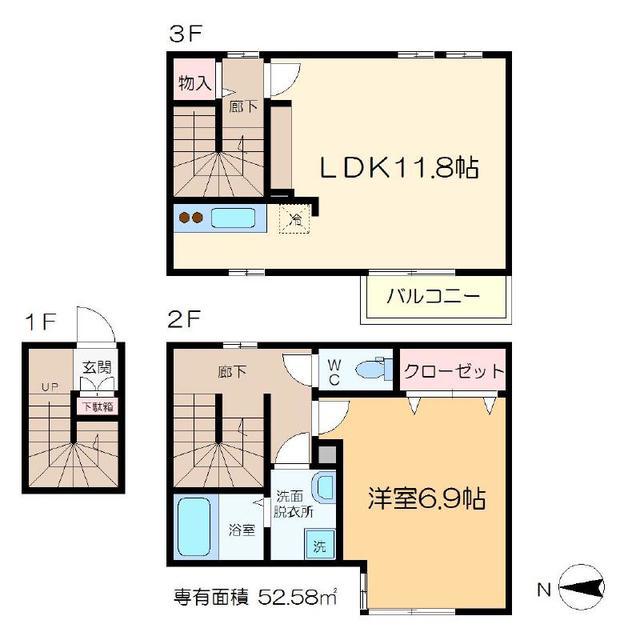レソム新小岩(1LDK/2階)の間取り写真