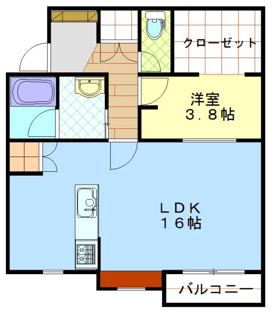 アルカス ラスパシオ(1LDK/2階)の間取り写真