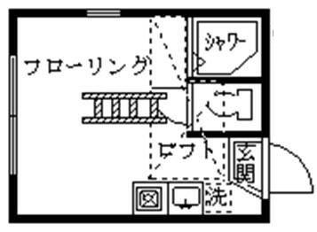 フェリスカーラ(ワンルーム/1階)の間取り写真