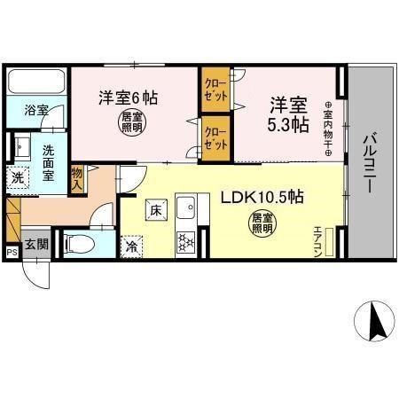 ROYAL(2LDK/1階)の間取り写真