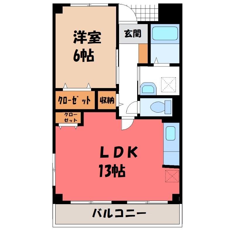 グレイスマンションII(1LDK/2階)の間取り写真
