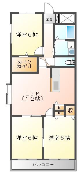 VIA EMILIA(3LDK/5階)の間取り写真