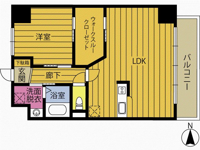 ソラテリエ石垣東(1LDK/4階)の間取り写真