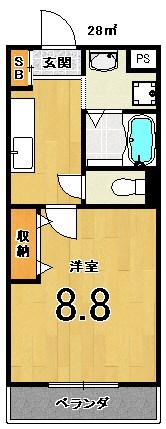 GRANDIR西院(1K/2階)の間取り写真