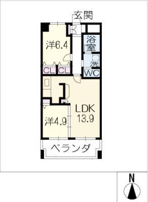 SKBUILDING-1(2LDK/3階)の間取り写真