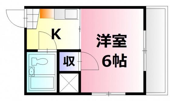 コーポ平本(1K/4階)の間取り写真