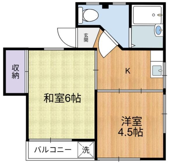クラシックス国立(2K/1階)の間取り写真
