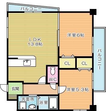 CYGNUS(2LDK/12階)の間取り写真