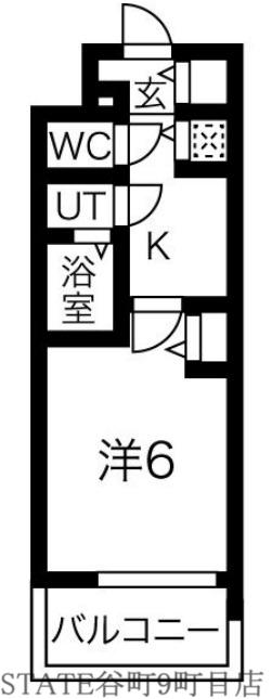プレサンス玉造駅前(1K/9階)の間取り写真