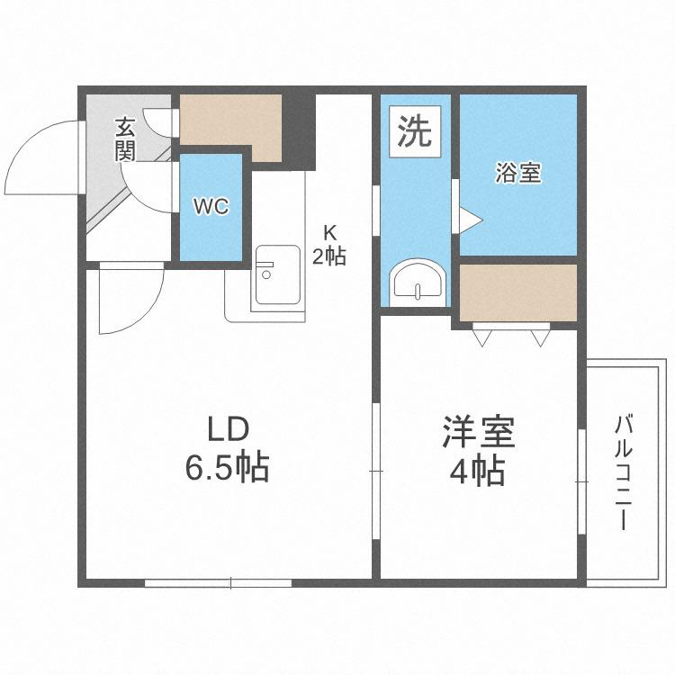 BOULE・DE・NEIGE(1LDK/2階)の間取り写真