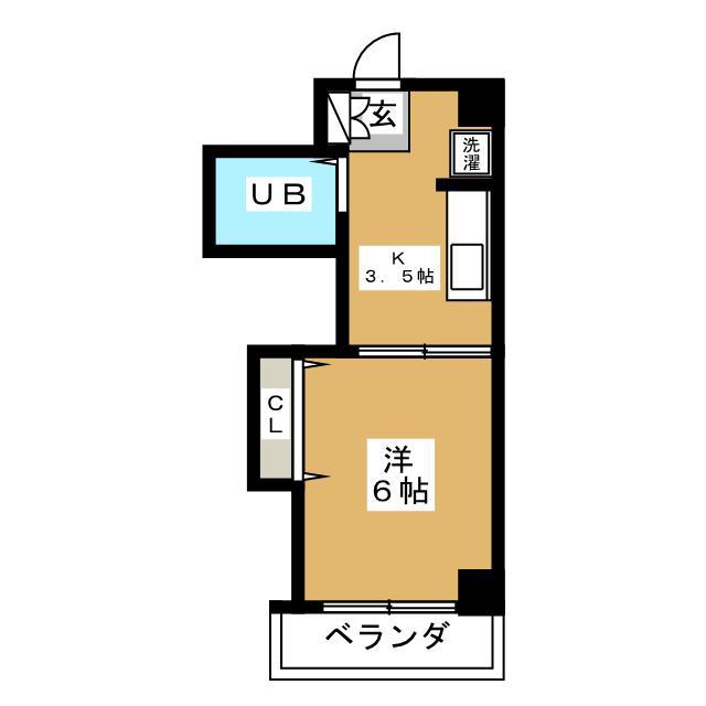 メゾン河原口(1K/2階)の間取り写真