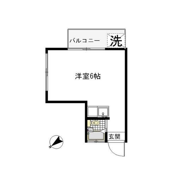 ガーデンクレストV(ワンルーム/3階)の間取り写真