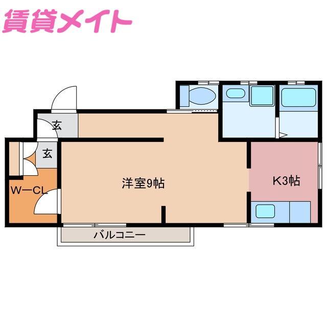 MJ ROOTS(1K/3階)の間取り写真