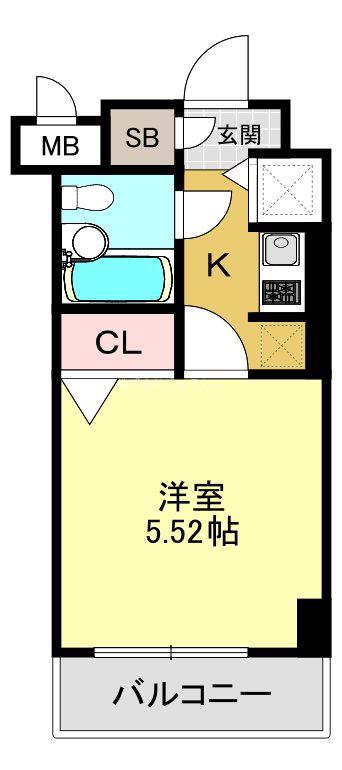 ワコーレ綱島II(1K/4階)の間取り写真