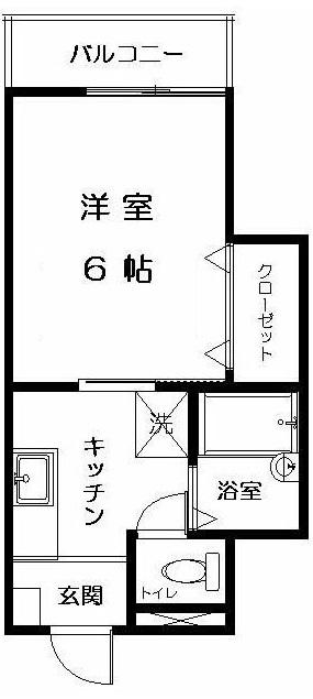 グローリー上野毛(1K/1階)の間取り写真