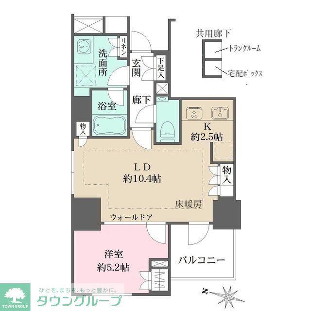 ザ・パークハウス麹町テラス(1LDK/1階)の間取り写真