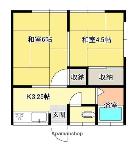 小林アパート(2K/2階)の間取り写真
