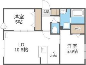 エリゼ313(2LDK/4階)の間取り写真