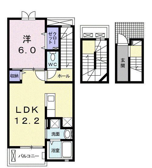 ローランド ガーデン I(1LDK/3階)の間取り写真
