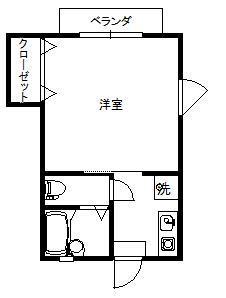 向日葵アパート(1K/1階)の間取り写真