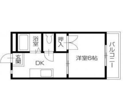 ハイツレーベ(1DK/2階)の間取り写真