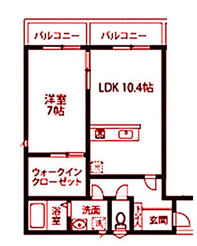 ラフィーネ鶴ヶ峰(1LDK/3階)の間取り写真