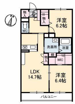 グランツヴィラ大福 A棟(2LDK/3階)の間取り写真