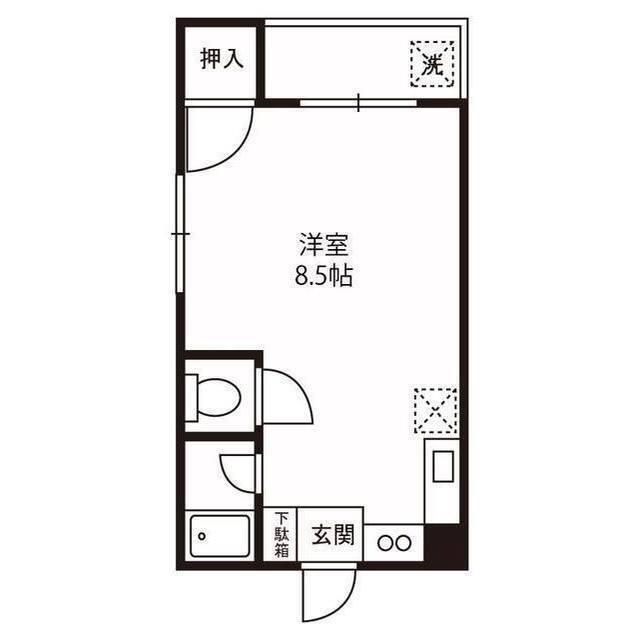 第二清水ハイツ(ワンルーム/3階)の間取り写真