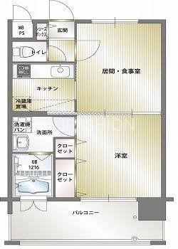 エンクレスト薬院II(2K/7階)の間取り写真