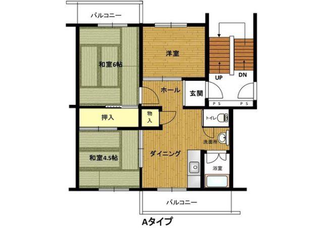 播磨本荘3号棟(3DK/1階)の間取り写真
