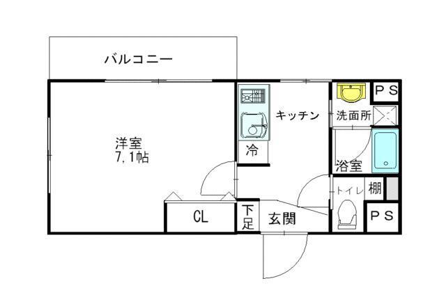 サンライトマンション(1K/3階)の間取り写真