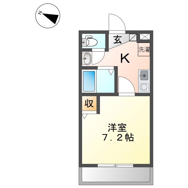 ユリシス(1K/1階)の間取り写真