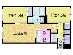 リアン北広島II(2LDK/5階)の間取り写真