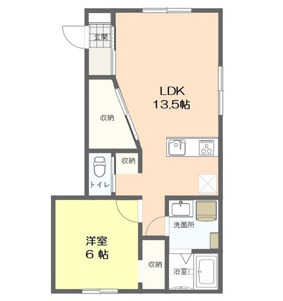 エルフォート ノーブル(1LDK/2階)の間取り写真