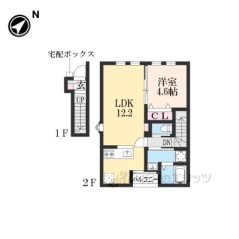 ラフォーレハウス1(1LDK/1階)の間取り写真