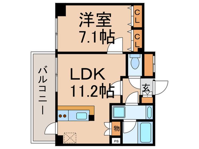 カスタリア代々木上原(1LDK/4階)の間取り写真