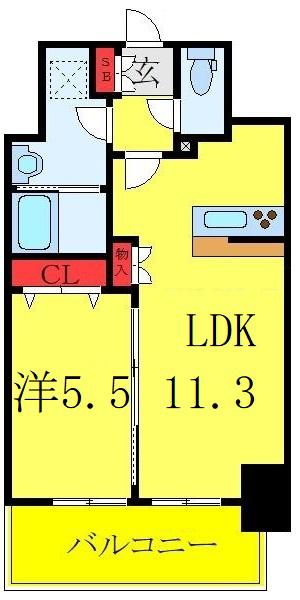 RIDGE王子神谷(1LDK/7階)の間取り写真