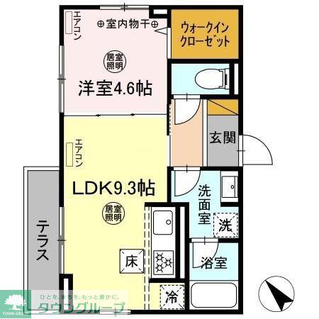 グランチェスタ西船(1LDK/1階)の間取り写真