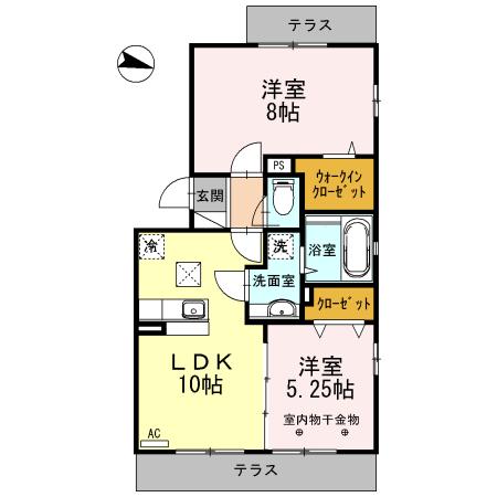 東京メトロ千代田線 北綾瀬駅 徒歩22分 3階建 築14年(2LDK/1階)の間取り写真