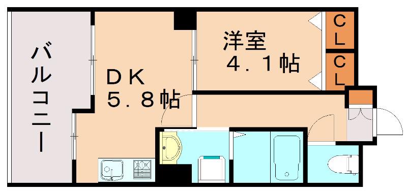 QREST博多東II(1DK/3階)の間取り写真