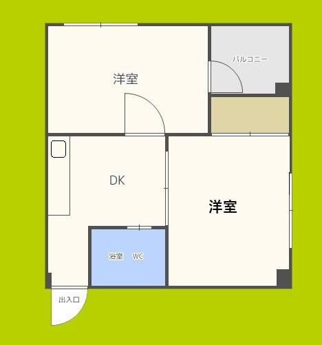 シャトー第二花園(2DK/3階)の間取り写真